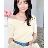 アシンメトリーオフショルダーSS半袖リブニットプルオーバー | moment+ | 詳細画像3 