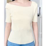 アシンメトリーオフショルダーSS半袖リブニットプルオーバー | moment+ | 詳細画像5 