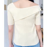 アシンメトリーオフショルダーSS半袖リブニットプルオーバー | moment+ | 詳細画像7 