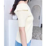 アシンメトリーオフショルダーSS半袖リブニットプルオーバー | moment+ | 詳細画像9 