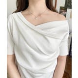 フレンチスリーブワンショルドレープカットソー | moment+ | 詳細画像10