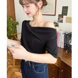 フレンチスリーブワンショルドレープカットソー | moment+ | 詳細画像17