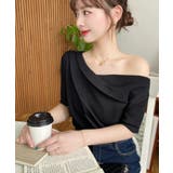 フレンチスリーブワンショルドレープカットソー | moment+ | 詳細画像19