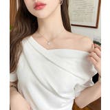 フレンチスリーブワンショルドレープカットソー | moment+ | 詳細画像3