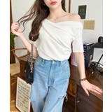 フレンチスリーブワンショルドレープカットソー | moment+ | 詳細画像5