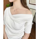 フレンチスリーブワンショルドレープカットソー | moment+ | 詳細画像7