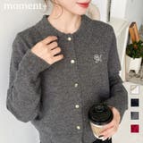 刺繍入り金ボタン衿付きカーディガン | moment+ | 詳細画像1 
