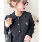 刺繍入り金ボタン衿付きカーディガン | moment+ | 詳細画像12 