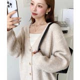 VネックルーズMIXニットカーディガン | moment+ | 詳細画像13 