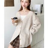 VネックルーズMIXニットカーディガン | moment+ | 詳細画像15 