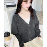 VネックルーズMIXニットカーディガン | moment+ | 詳細画像17 