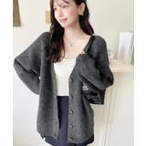 VネックルーズMIXニットカーディガン | moment+ | 詳細画像20 