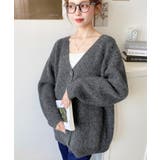 VネックルーズMIXニットカーディガン | moment+ | 詳細画像22 