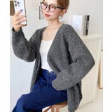 VネックルーズMIXニットカーディガン | moment+ | 詳細画像24 