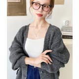 VネックルーズMIXニットカーディガン | moment+ | 詳細画像25 