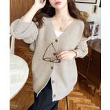 VネックルーズMIXニットカーディガン | moment+ | 詳細画像27 