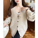 VネックルーズMIXニットカーディガン | moment+ | 詳細画像28 