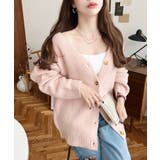 VネックルーズMIXニットカーディガン | moment+ | 詳細画像32 