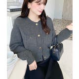 Wポケット金ボタンニットカーディガン | moment+ | 詳細画像15 