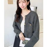 Wポケット金ボタンニットカーディガン | moment+ | 詳細画像16 