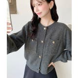 Wポケット金ボタンニットカーディガン | moment+ | 詳細画像19 