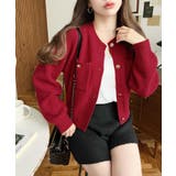 Wポケット金ボタンニットカーディガン | moment+ | 詳細画像25 