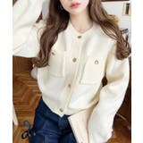 Wポケット金ボタンニットカーディガン | moment+ | 詳細画像4 