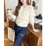 Wポケット金ボタンニットカーディガン | moment+ | 詳細画像5 