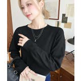 ブラック系 | 選べるネックデザイン。ホールガーメントニットプルオーバー | moment+