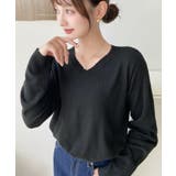 ブラック | 選べるネックデザイン。ホールガーメントニットプルオーバー | moment+