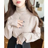 ベージュ系2 | 選べるネックデザイン。ホールガーメントニットプルオーバー | moment+