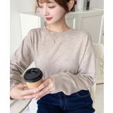 ベージュ系 | 選べるネックデザイン。ホールガーメントニットプルオーバー | moment+