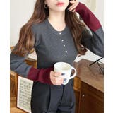 袖配色ヘンリーネックリブニットプルオーバー | moment+ | 詳細画像11 