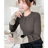 袖配色ヘンリーネックリブニットプルオーバー | moment+ | 詳細画像22 