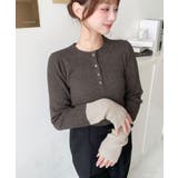 袖配色ヘンリーネックリブニットプルオーバー | moment+ | 詳細画像26 