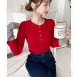 袖配色ヘンリーネックリブニットプルオーバー | moment+ | 詳細画像28 