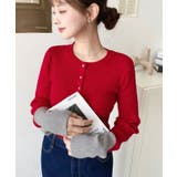 袖配色ヘンリーネックリブニットプルオーバー | moment+ | 詳細画像29 