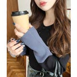 袖配色ヘンリーネックリブニットプルオーバー | moment+ | 詳細画像6 