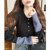 袖配色ヘンリーネックリブニットプルオーバー | moment+ | 詳細画像8 