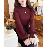 ボトルネックレイヤード風配色リブニットプルオーバー | moment+ | 詳細画像27 