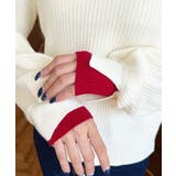 ボトルネックレイヤード風配色リブニットプルオーバー | moment+ | 詳細画像8 