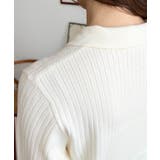 刺繍入り衿付きポロニット | moment+ | 詳細画像12 