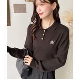 刺繍入り衿付きポロニット | moment+ | 詳細画像19 