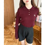 刺繍入り衿付きポロニット | moment+ | 詳細画像28 