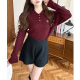 刺繍入り衿付きポロニット | moment+ | 詳細画像29 