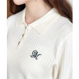 刺繍入り衿付きポロニット | moment+ | 詳細画像9 