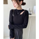 アシメカットアウトリブニットプルオーバー | moment+ | 詳細画像16 