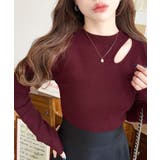 アシメカットアウトリブニットプルオーバー | moment+ | 詳細画像28 