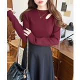 アシメカットアウトリブニットプルオーバー | moment+ | 詳細画像29 