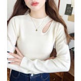 アシメカットアウトリブニットプルオーバー | moment+ | 詳細画像6 